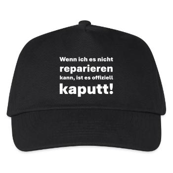 Wenn ich es nicht reparieren kann ist es kaputt - Kinder Basecap - Schwarz - Vorne