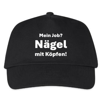 Mein Job Nägel mit Köpfen - Kinder Basecap - Schwarz - Vorne
