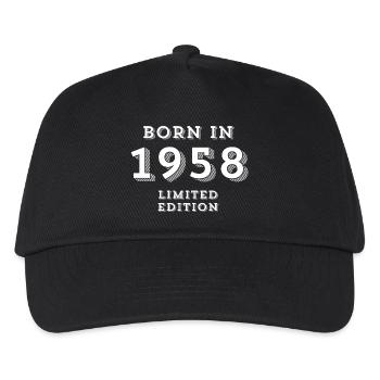 1958, date of birth, year of birth - Kids’ Baseball Cap - black - Front