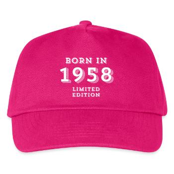1958, date of birth, year of birth - Kids’ Baseball Cap - fuchsia - Front