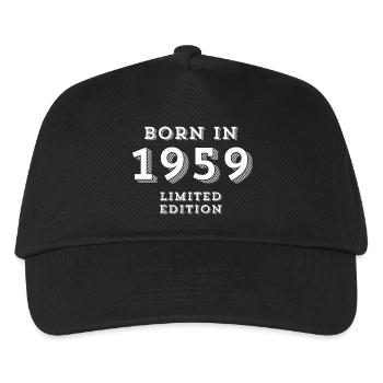 1959, date of birth, year of birth - Kids’ Baseball Cap - black - Front