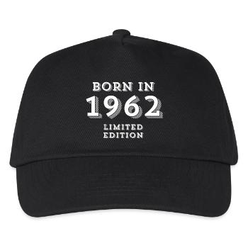 Date of birth, year of birth, 1962 - Kids’ Baseball Cap - black - Front
