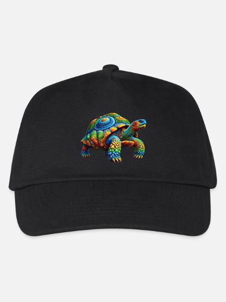 Bunte Regenbogen Schildkröte - Kinder Basecap - Schwarz