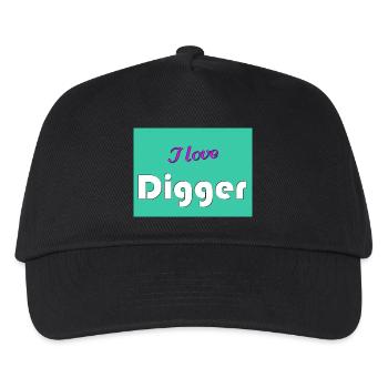 I love Digger - Kinder Basecap - Schwarz - Vorne