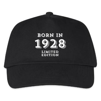 1928, date of birth, year of birth - Kids’ Baseball Cap - black - Front
