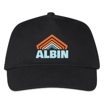 First name Albin - Kids’ Baseball Cap - black - Front