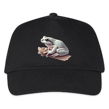 Realistischer Laubfrosch mit Wassertropfen - Kinder Basecap - Schwarz - Vorne