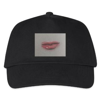 Expressive Lippenkunst auf Graufolie - Kinder Basecap - Schwarz - Vorne