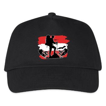 Austria Flag Hiking Hikers - Kids’ Baseball Cap - black - Front