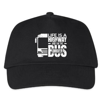 Life is a Highway and I'm the Bus Driver - Kids’ Baseball Cap - black - Front