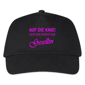 Auf die Knie! Vor dir steht die Gesellin - Kinder Basecap - Schwarz - Vorne