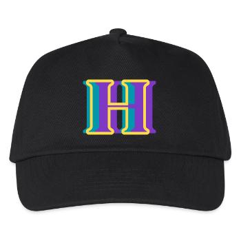 Mehrfarbiger Buchstabe h – originelle Geschenkidee - Kinder Basecap - Schwarz - Vorne