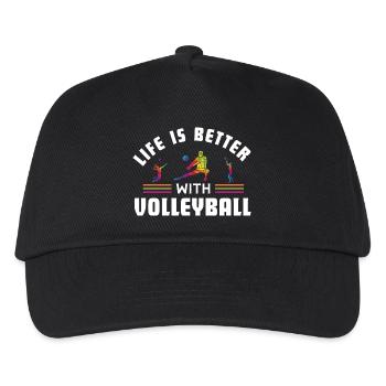 Life Is Better With Volleyball.Volleyball T-Shirt - Kids’ Baseball Cap - black - Front