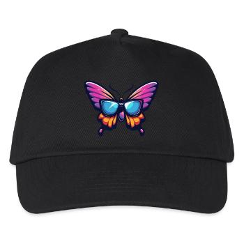 Schmetterling Tier - Kinder Basecap - Schwarz - Vorne