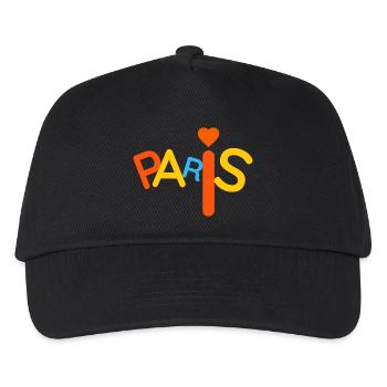 Farbenfrohes Paris - Kinder Basecap - Schwarz - Vorne