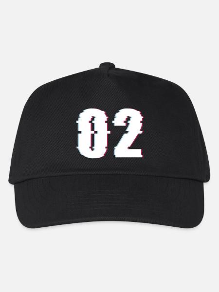 Two 2 Two 02 Number Effect Distorted Number - Kids’ Baseball Cap - black