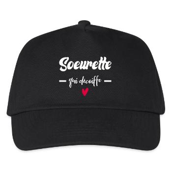 Ehefrau Schwester, die sich die Haare föhnt Beste Schwester - Kinder Basecap - Schwarz - Vorne