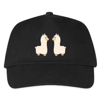 lama verliebt - Kinder Basecap - Schwarz - Vorne