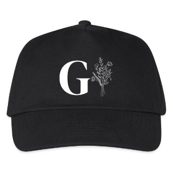 Minimalistische Blumen - Kinder Basecap - Schwarz - Vorne