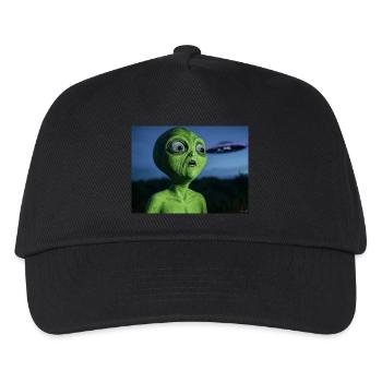 Green Alien Eye-Catcher UFO - Kids’ Baseball Cap - black - Front