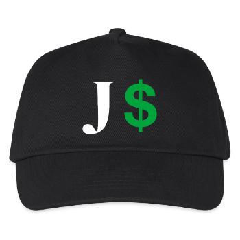 Buchstabe j Dollar - Kinder Basecap - Schwarz - Vorne
