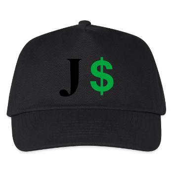 Buchstabe j Dollar - Kinder Basecap - Schwarz - Vorne