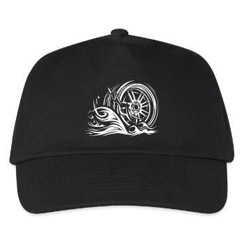 Racing Rim with Flames – Tribal Auto Design - Kids’ Baseball Cap - black - Front