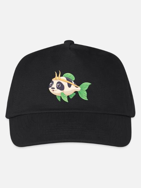 PandaPanzerwels – Süßes Hybrid-Design - Kinder Basecap - Schwarz