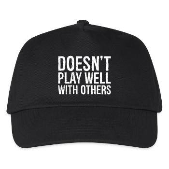 doesn't play well with others - Kids’ Baseball Cap - black - Front