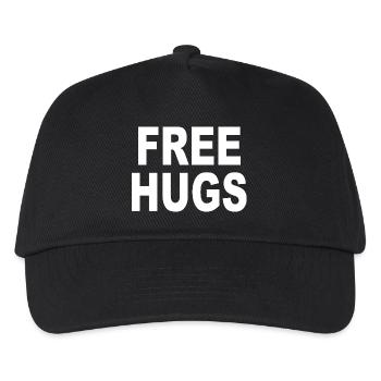 Free Hugs - Kostenlose Umarmungen - Kinder Basecap - Schwarz - Vorne