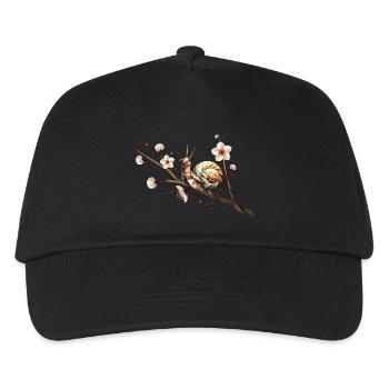 Snail on a flower branch – motif for spring - Kids’ Baseball Cap - black - Front