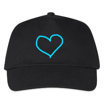 Herz blau hellblau Geschenkidee türkis cyan Liebe - Kinder Basecap - Schwarz - Vorne
