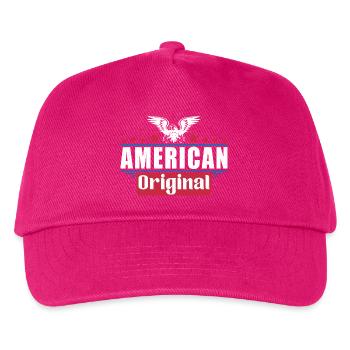 Patriotischer Adler Amerikanische Flagge Design - Kinder Basecap - Fuchsia - Vorne