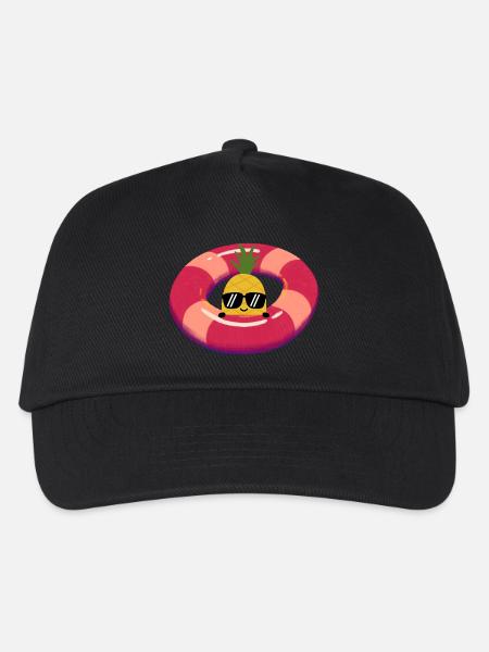 Happy Ananas - Kinder Basecap - Schwarz