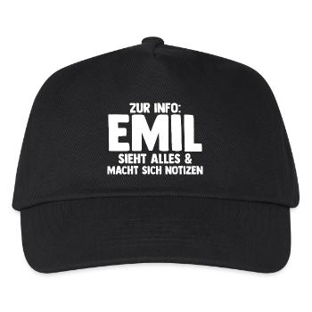 Emil - Kinder Basecap - Schwarz - Vorne