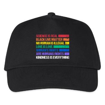 Rainbow Regenbogen Lesbe Pride LGBTQ - Kinder Basecap - Schwarz - Vorne