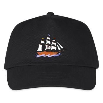 Segelschiff - Kinder Basecap - Schwarz - Vorne
