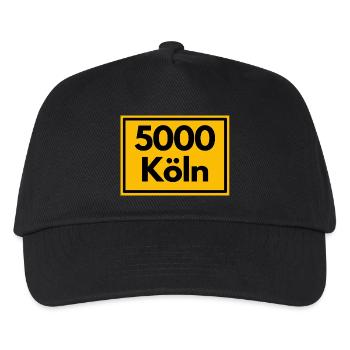 Ortsschild - damals Retro urban PLZ 5000 Köln - Kinder Basecap - Schwarz - Vorne