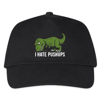 T-Rex - Je déteste les pompes - cadeau - Casquette de baseball Enfant - noir - Devant