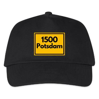 Ortsschild - damals Retro alte PLZ 1500 Potsdam - Kinder Basecap - Schwarz - Vorne
