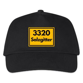 Ortsschild - damals Retro alte PLZ 3320 SALZGITTER - Kinder Basecap - Schwarz - Vorne