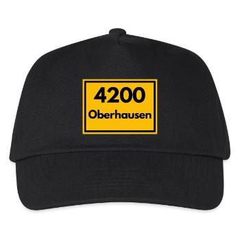 Ortsschild - damals Retro alte PLZ 4200 OBERHAUSEN - Kinder Basecap - Schwarz - Vorne