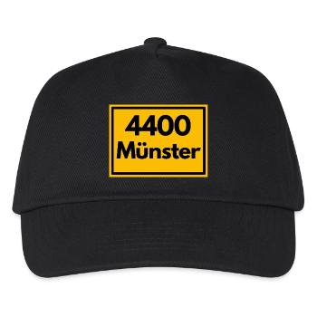 Ortsschild - damals Retro alte PLZ 4400 MÜNSTER - Kinder Basecap - Schwarz - Vorne