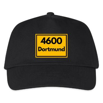 Ortsschild - damals Retro alte PLZ DORTMUND - Kinder Basecap - Schwarz - Vorne