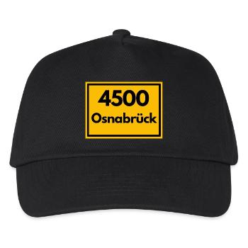 Ortsschild - damals Retro alte PLZ 4500 OSNABRÜCK - Kinder Basecap - Schwarz - Vorne