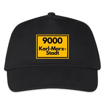Ortsschild - damals alte PLZ 9000 Karl Marx Stadt - Kinder Basecap - Schwarz - Vorne