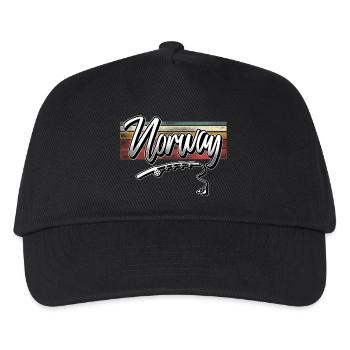 Norwegen Angeln - Kinder Basecap - Schwarz - Vorne