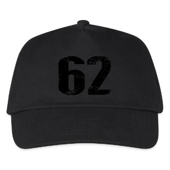 62 Number Jersey - Kids’ Baseball Cap - black - Front