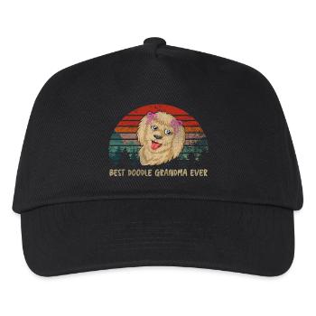 Beste Doodle-Oma aller Zeiten mit rosa Schleifen - Kinder Basecap - Schwarz - Vorne