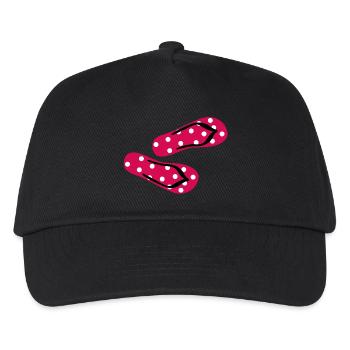 Latschen Fliegenpilz Flip Flops Punkte Dots Sommer - Kinder Basecap - Schwarz - Vorne